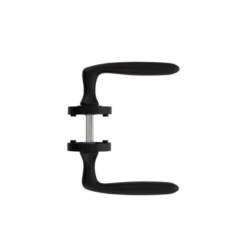 Deurklink Bjorn op rozet zwart Intersteel 8714186470657