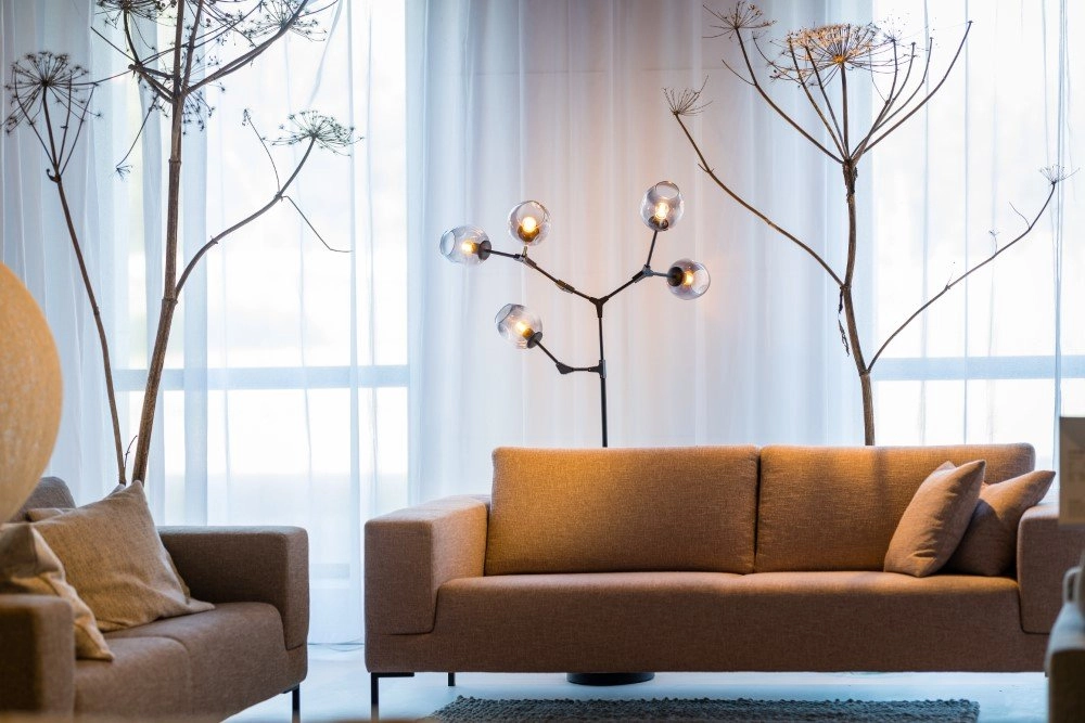 Design vloerlamp Lime 5-lichts zwart met smoke glas ETH 8720195300748