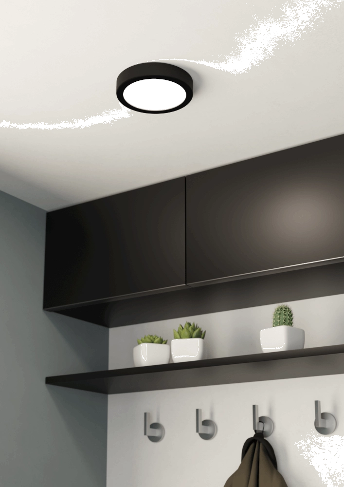 Badkamer lamp Fueva 5 IP44 - Zwart - Ø 16cm Eglo 9008606245215