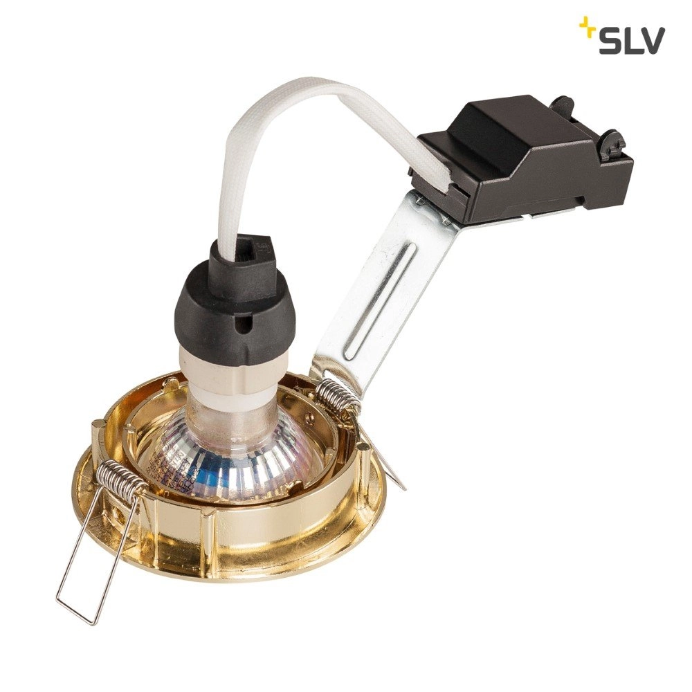 Richtbare inbouwspot Pika GU10 8,3cm rond messing SLV 4024163190121