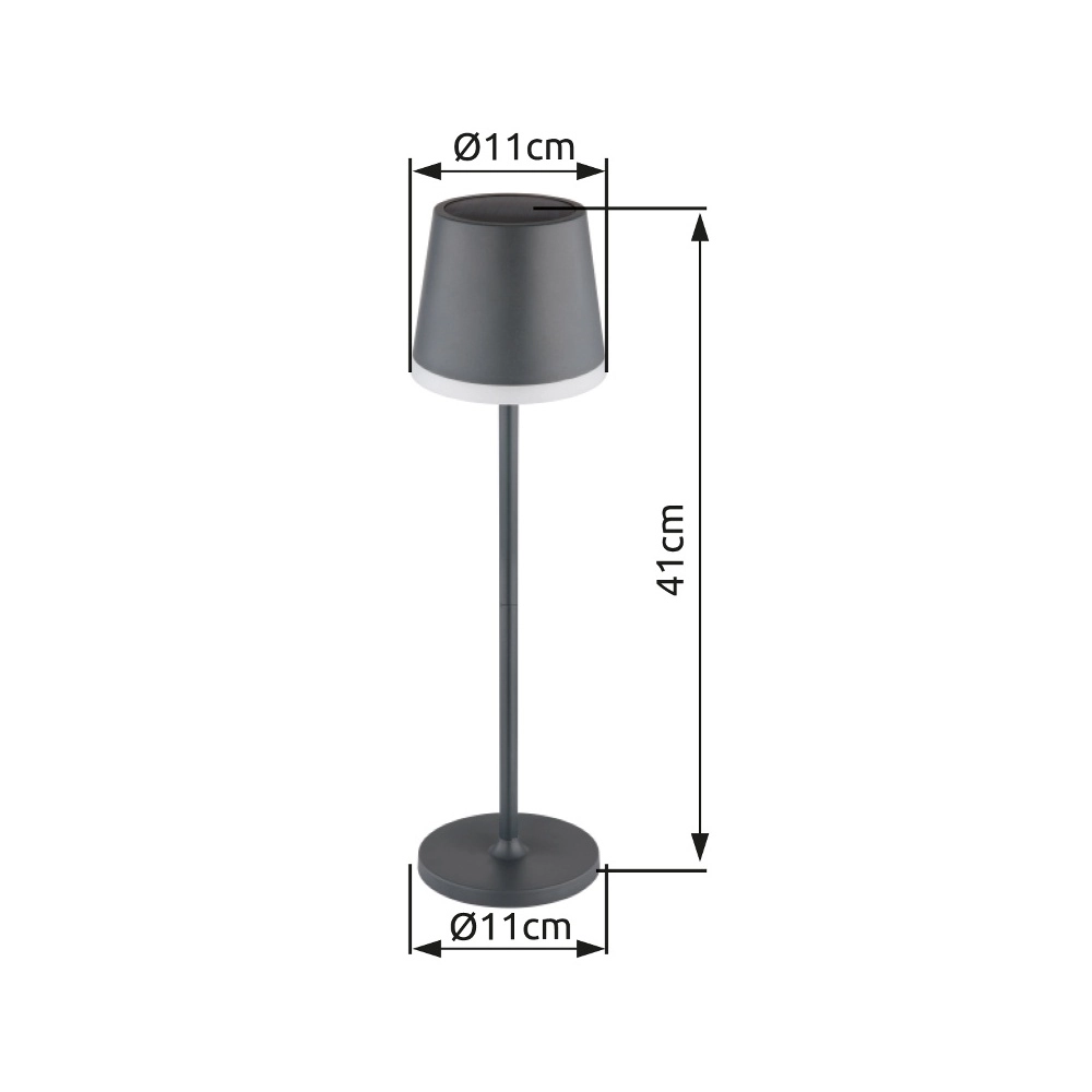 Solar tafellampje Vannieso antraciet Globo 9007371446698