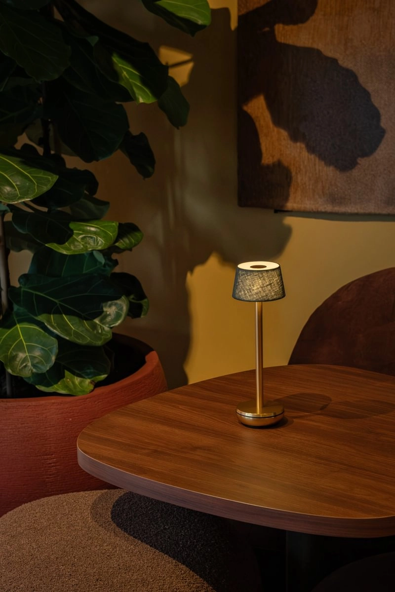 Air Gold/Emerald Linen oplaadbare tafellamp Humble 8721154303534