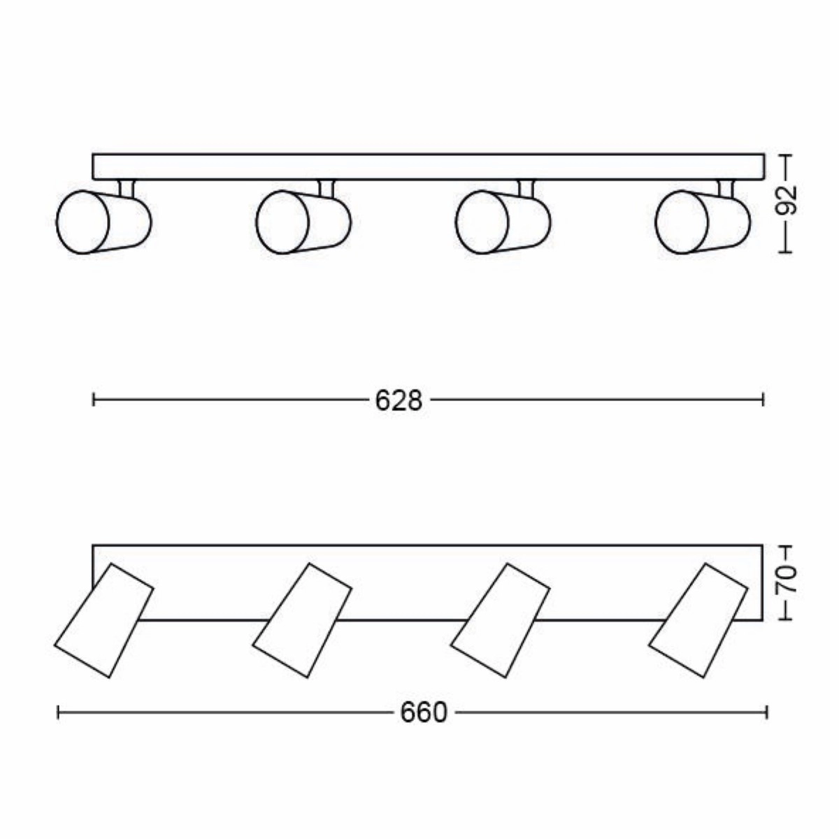 Spotlamp Paisley 4-lichts wit Philips 8718696164747