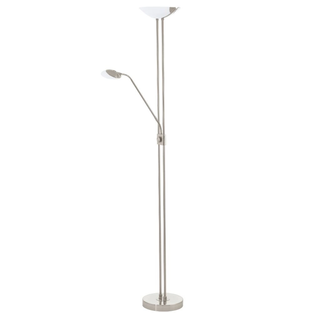 Staande lamp met leeslamp Baya mat chroom Staande lamp met leeslamp Baya mat chroom