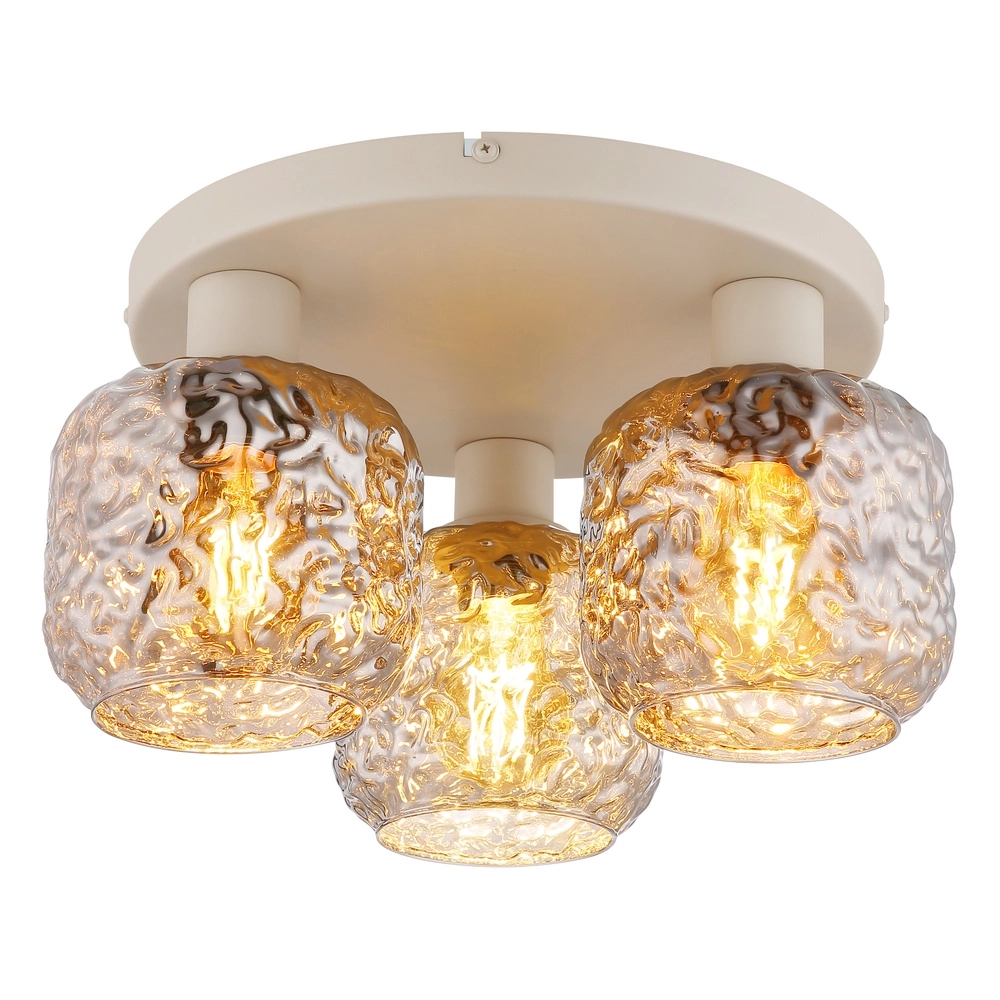 Plafondlamp Antonio 3-lichts zand bruin