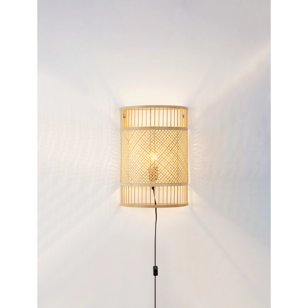 Bamboe wandlamp Pale met kabel Lyora 5212017465580