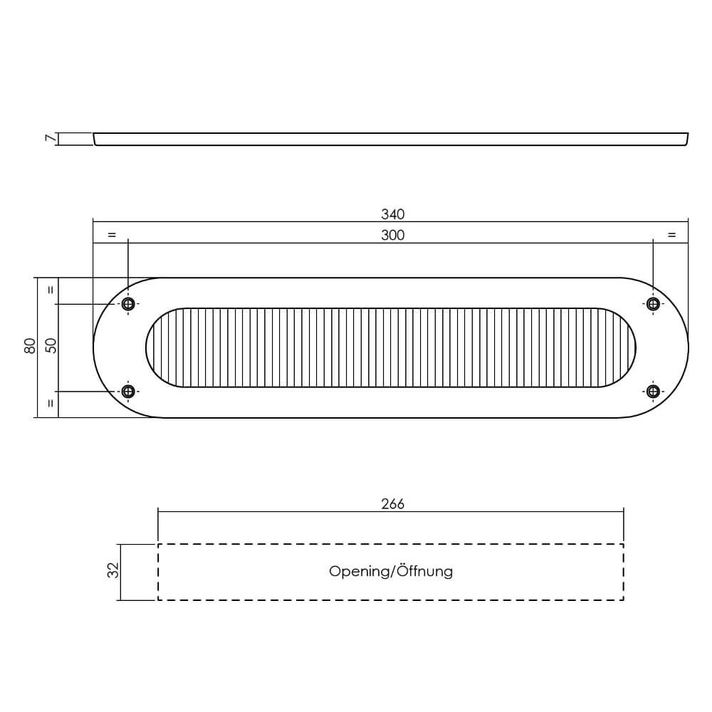 Tochtwering Posta ovaal messing Intersteel 8714186653661