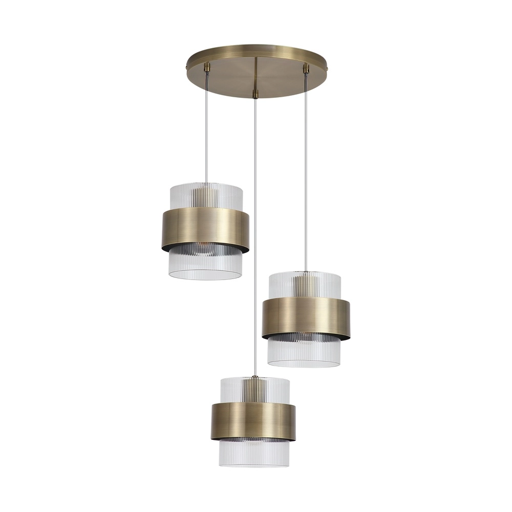 Hanglamp Royal 3-lichts antiek messing Searchlight 5,05342E+12