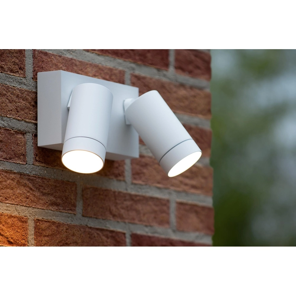 Wandspot Taylor IP54 dubbel met sensor wit Lucide 5411212092724
