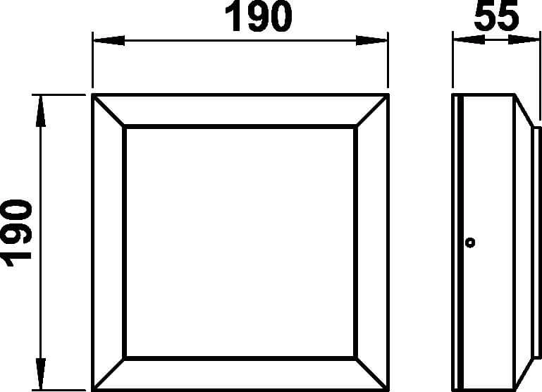 Vierkante wandlamp buiten Parel 19cm-zwart Albert 4007235665604