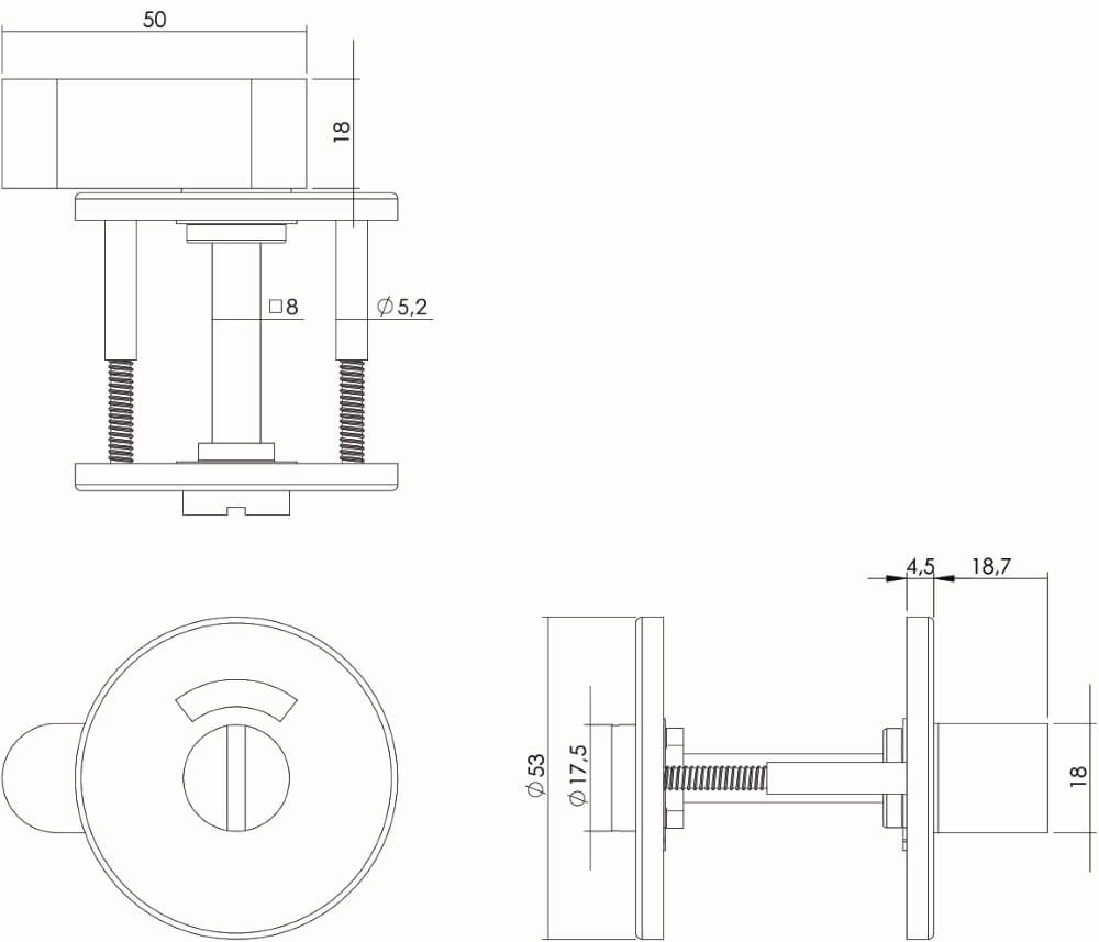 WC-sluiting Tira rond RVS plat 4mm Intersteel 8714186306413