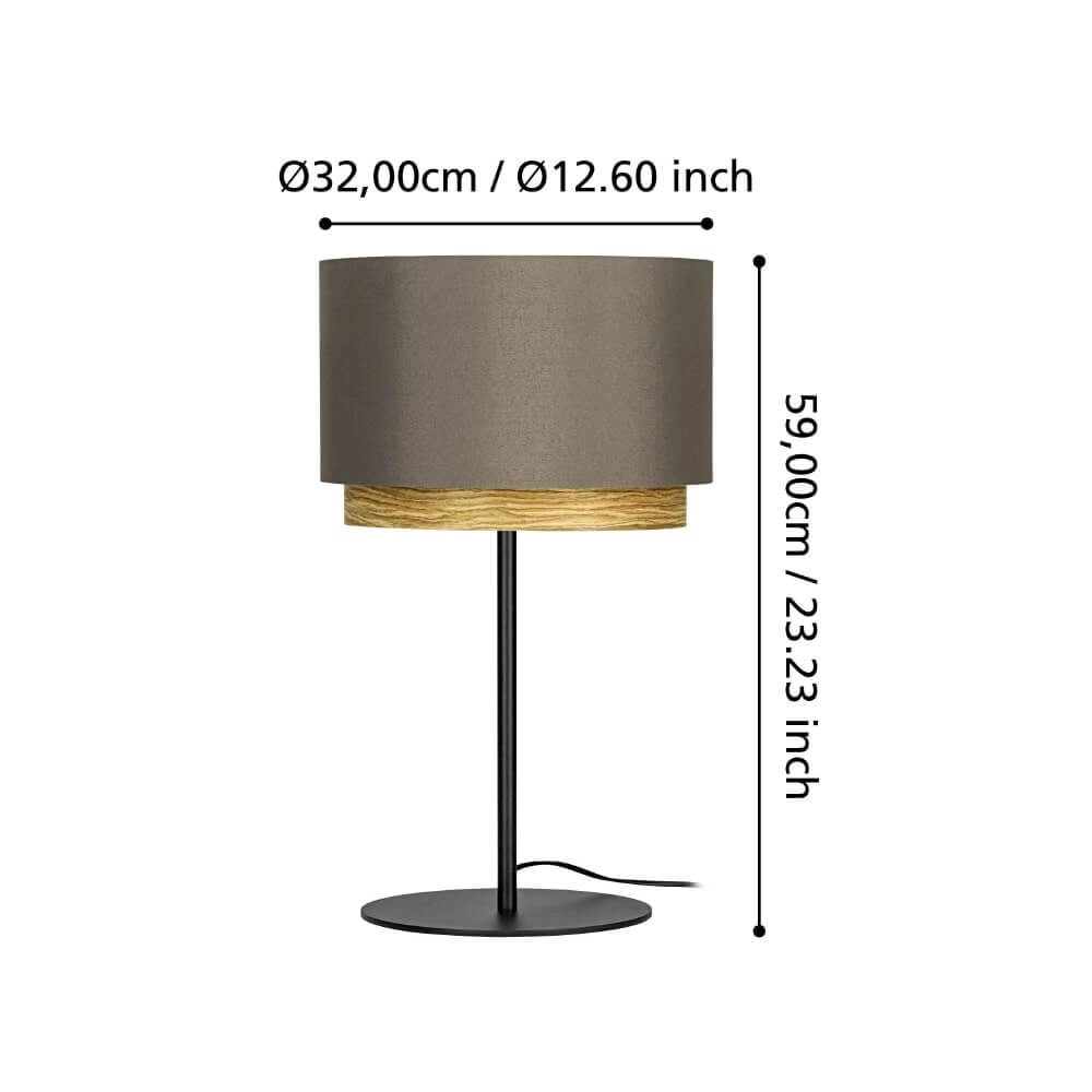 Tafellamp Marchena cappucino met hout - Ø 32cm Stars of Light 9008606240081