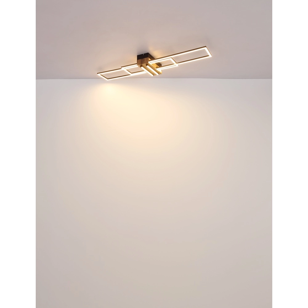 Moderne plafondlamp Dakari zwart met hout Globo 9007371528479
