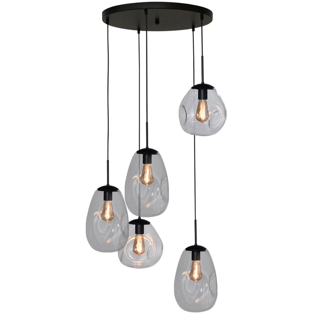 Vide hanglamp Lava 5x helder glas Vide hanglamp Lava 5x helder glas