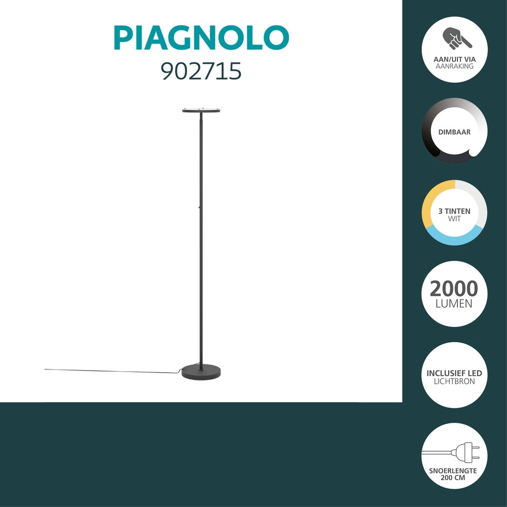 Design vloerlamp Piagnolo zwart Eglo 9008606399390