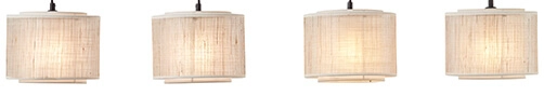 Hanglamp Odar 4-lichts zwart met zandkleur Brilliant 4004353394713