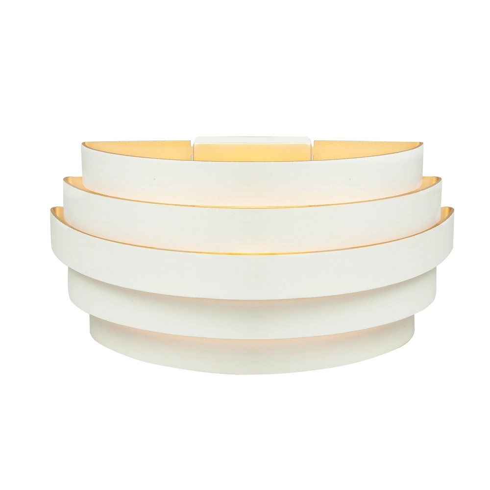 Design wandlamp Scudo wit met goud 25cm