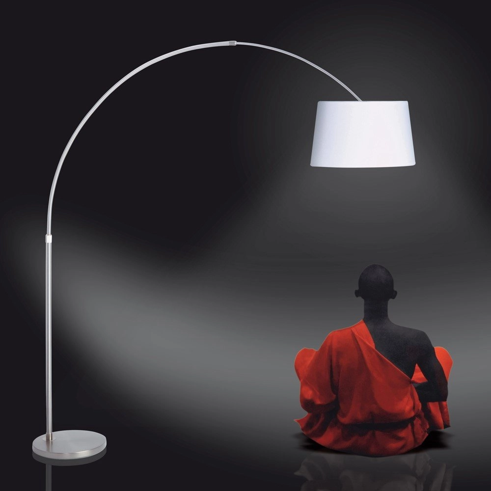 Booglamp Stresa grijs met witte lampenkap Steinhauer 8712746092844