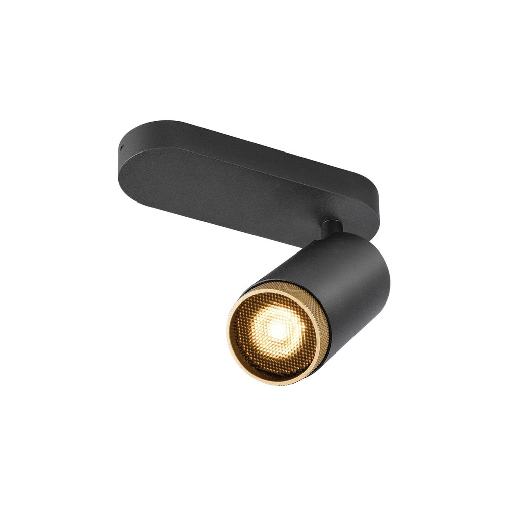 Opbouwspot Grip! L zwart met gouden ring Opbouwspot Grip! L zwart met gouden ring