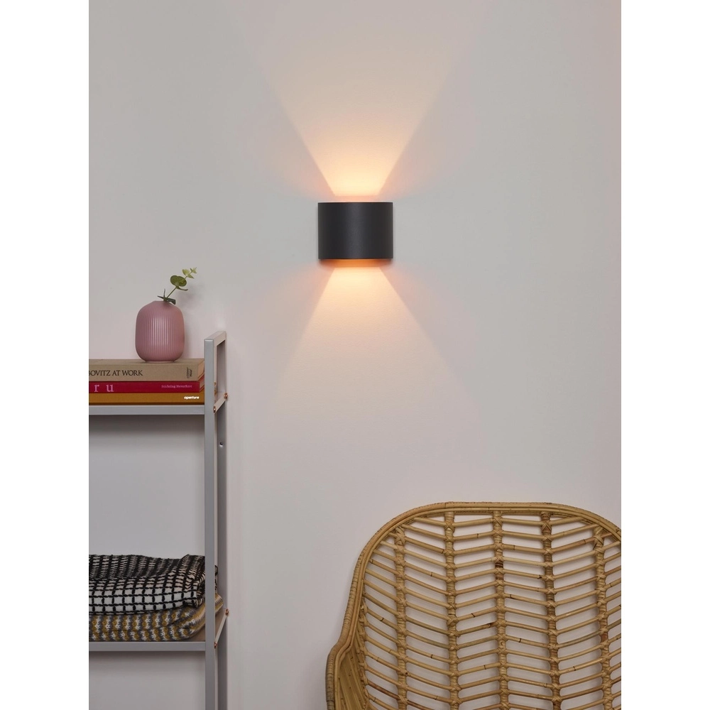Afgeronde wandspot Xio 2700K grijs Lucide 5411212091925