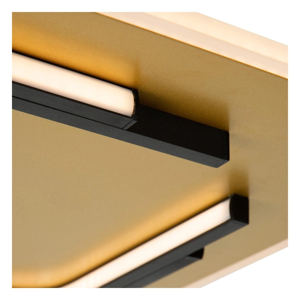 Design plafonniere Andreas 40 x 40cm - 30W zwart met goud Lucide 5411212441751