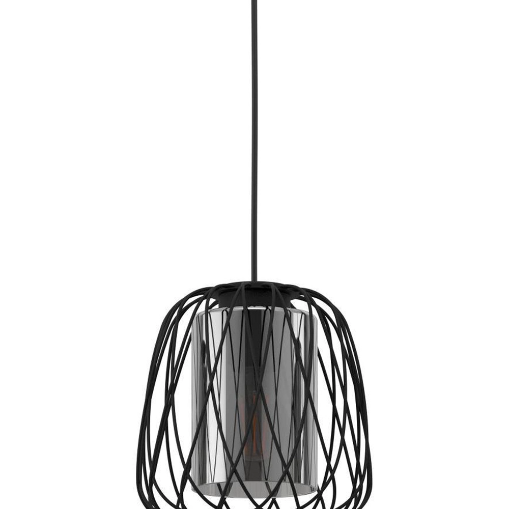 Draad hanglamp Floresta 3L - met smoke glas Eglo 9002759997069
