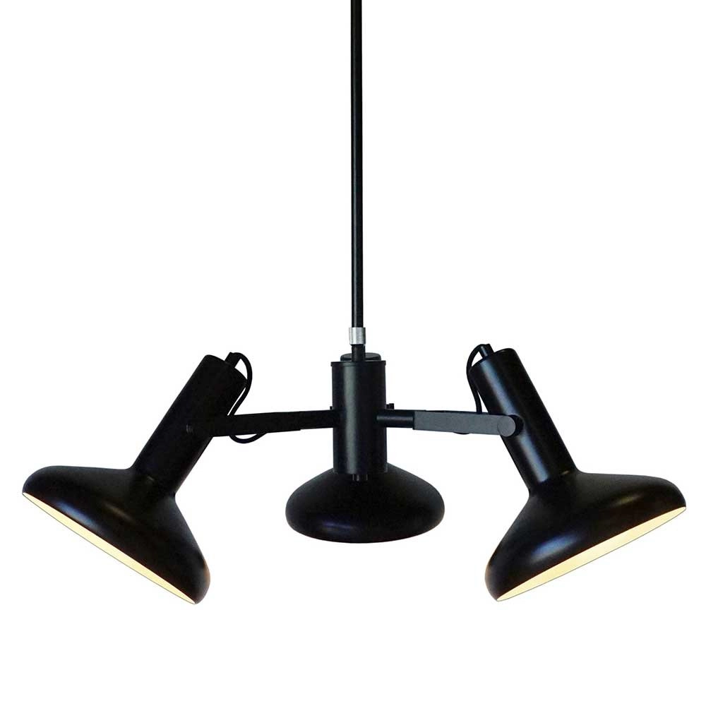 3-lichts hanglamp Vectro zwart 3-lichts hanglamp Vectro zwart