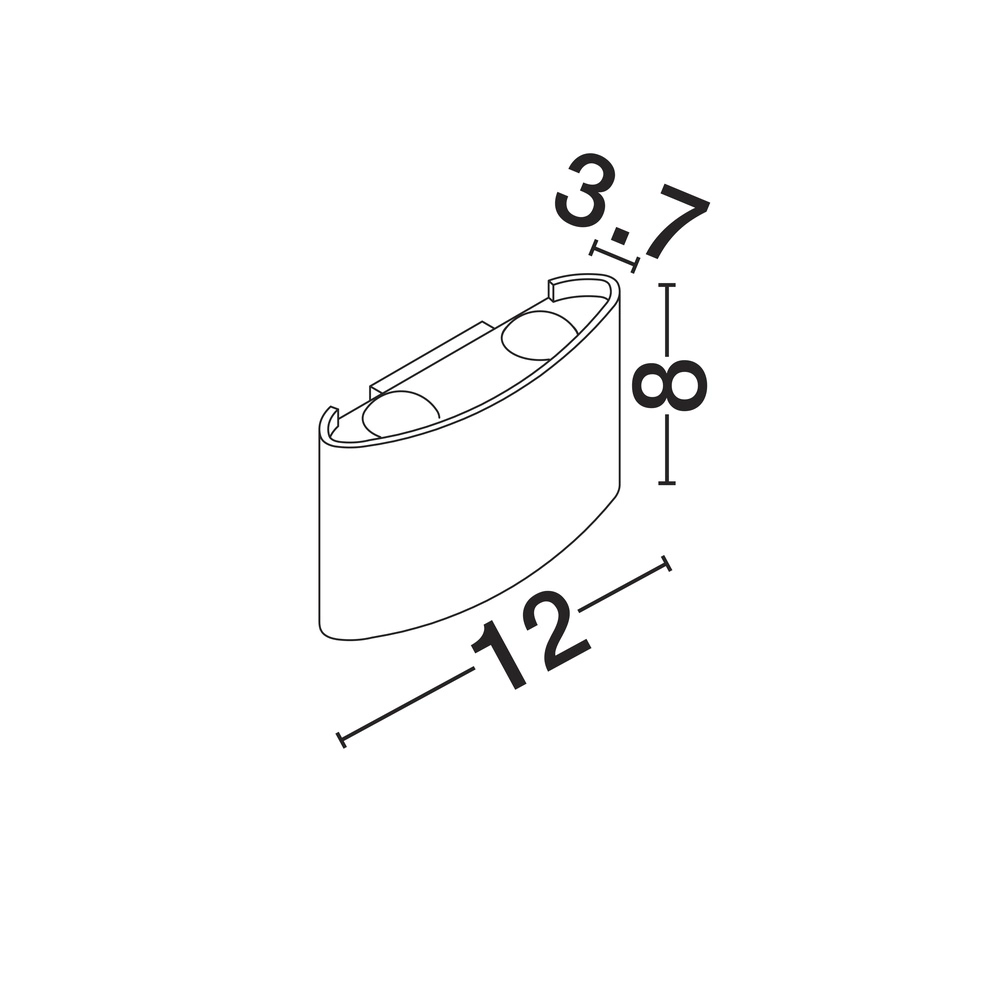 Ovale wandlamp Duomo antraciet Lyora 5212017481641