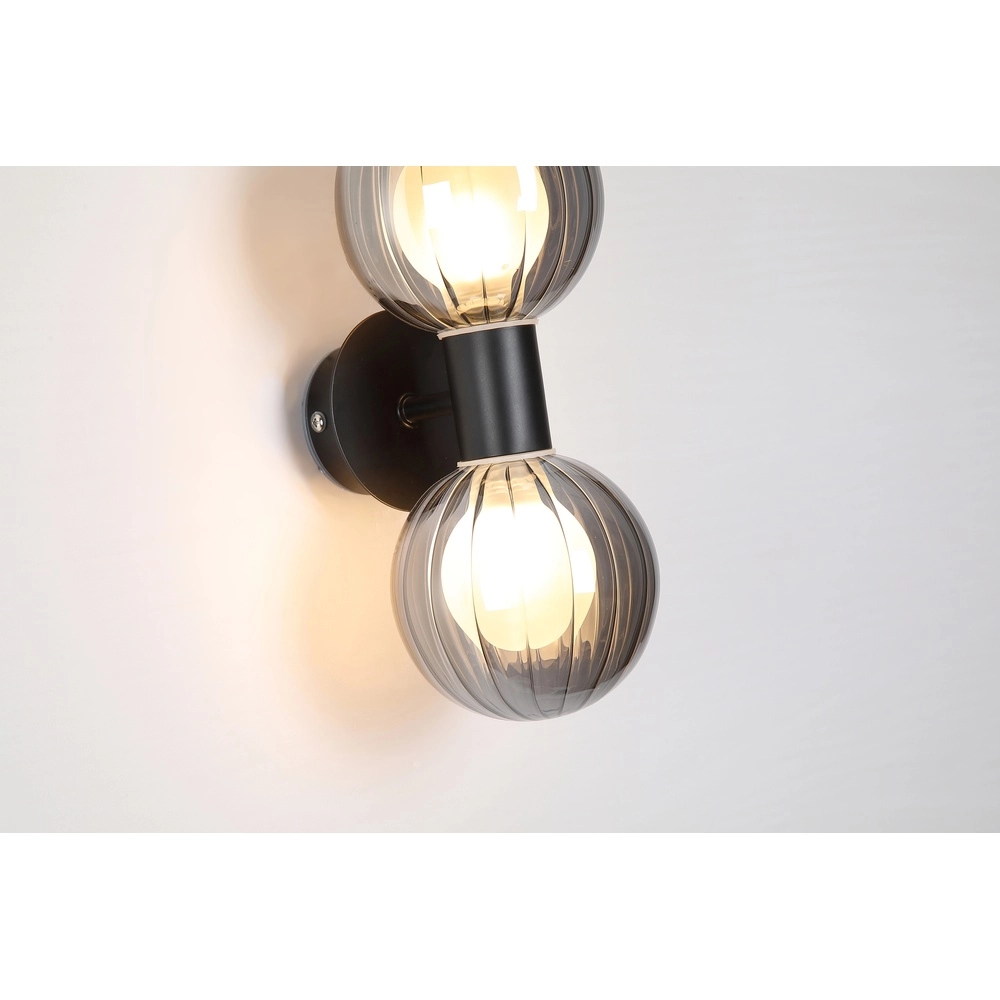 Wandlamp Luminsphere zwart dubbel Searchlight 5053423297415