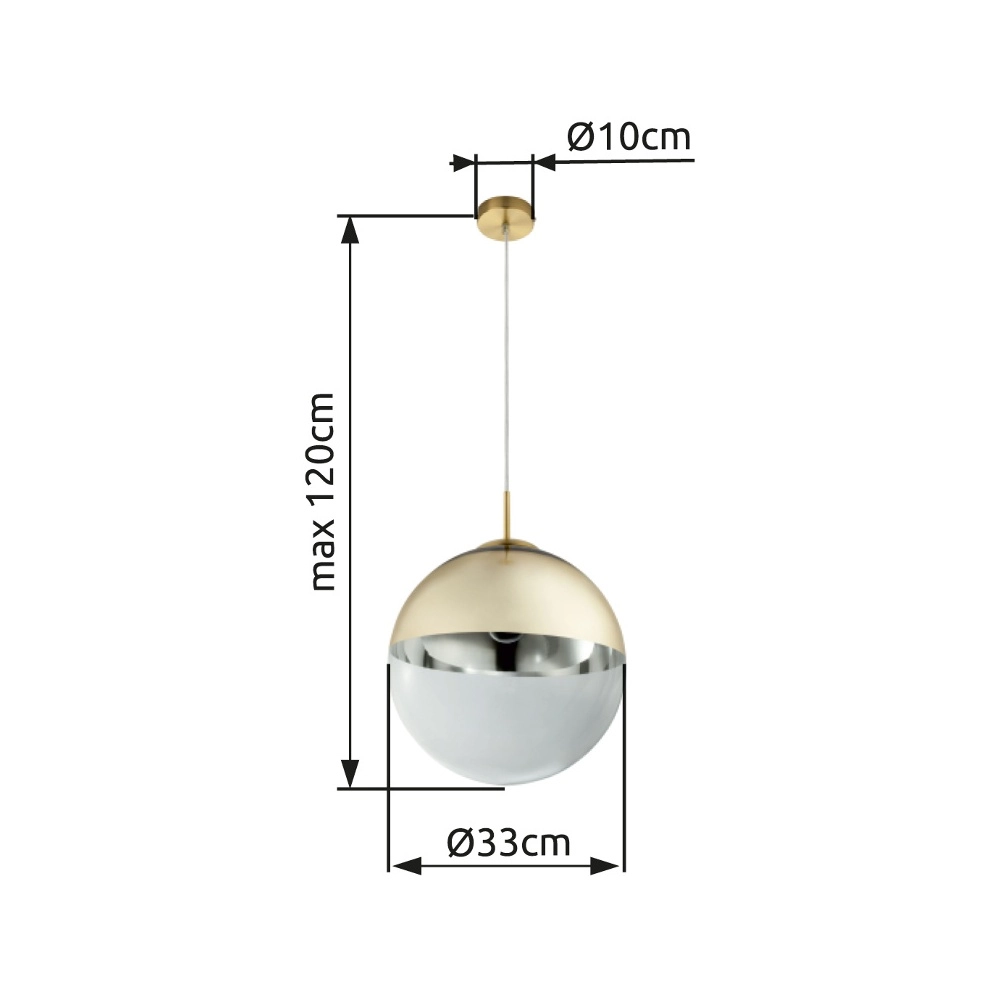 Hanglamp Varus goud Ø 33cm Globo 9007371371464