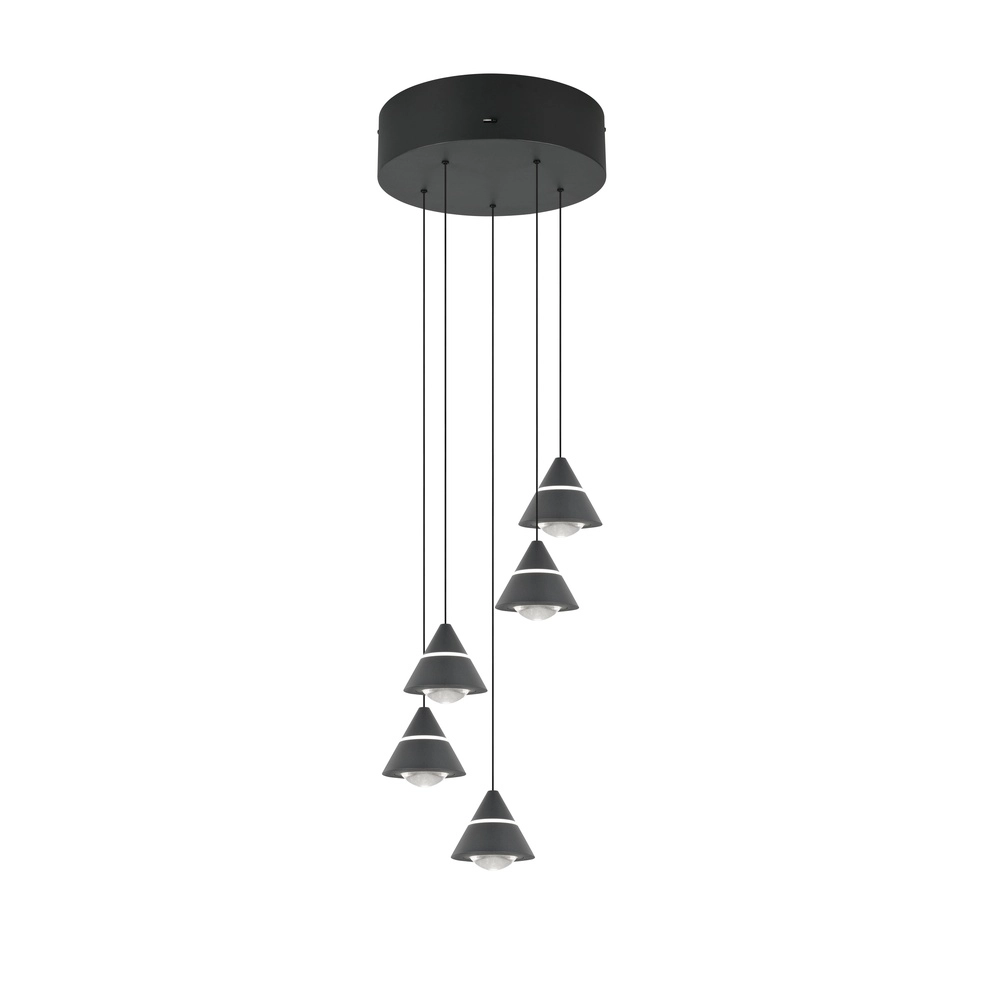 Design hanglamp Romeo 5-lichts zwart Trio 4017807667806