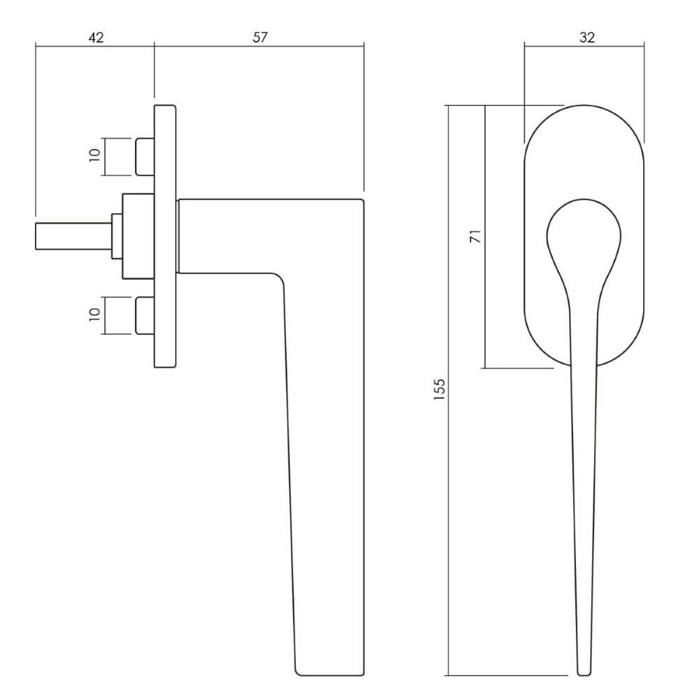 Design raamkruk Lama L chroom Olivari 8714186480090