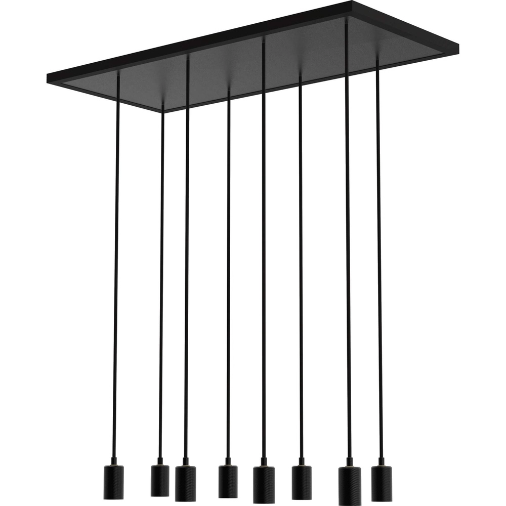 Zwarte hanglamp Madox 8-lichts