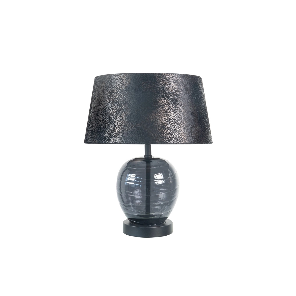 Tafellamp Apple zwart met smoke glas Ø 30cm