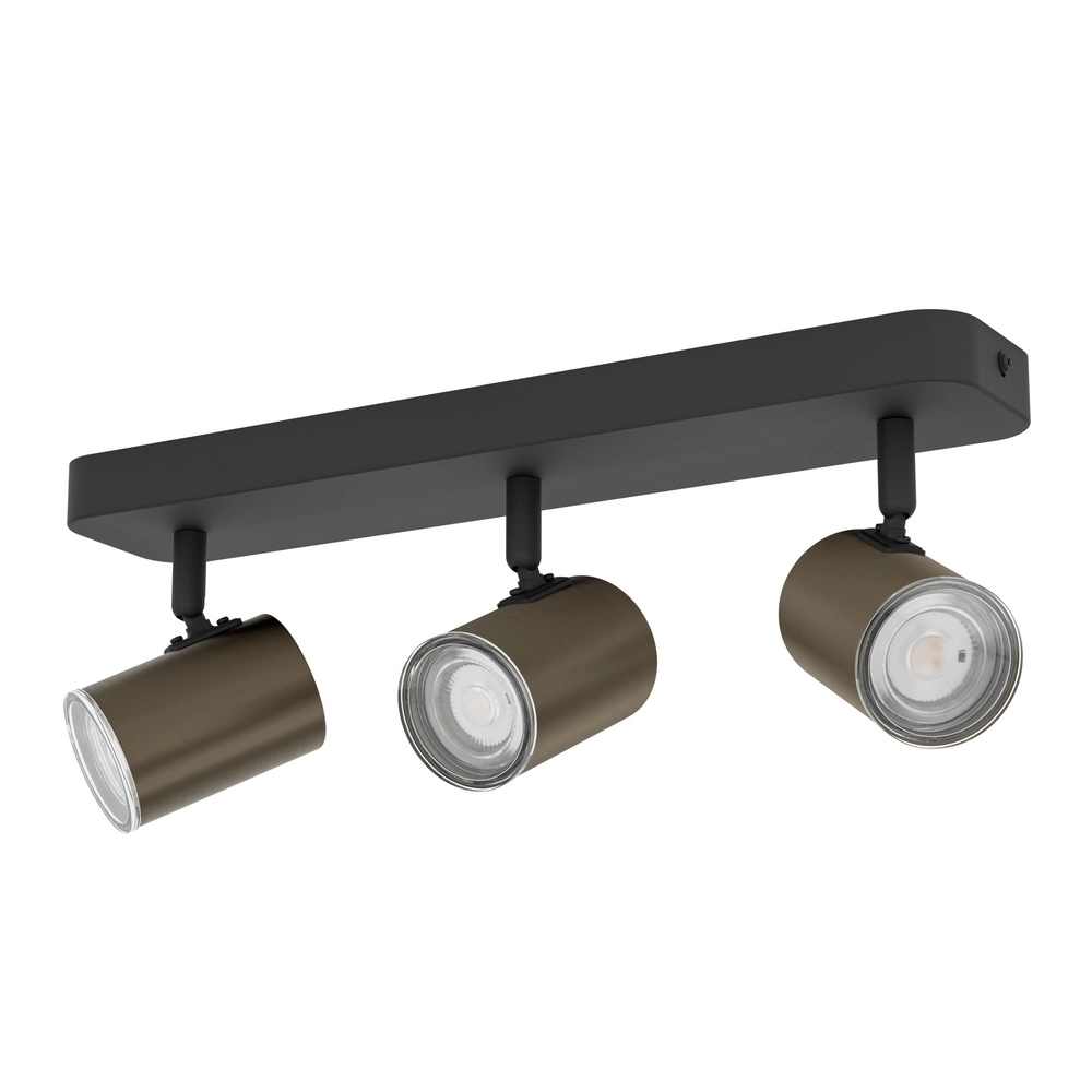 Badkamer spots Consuma 1 3x GU10 - zwart met brons