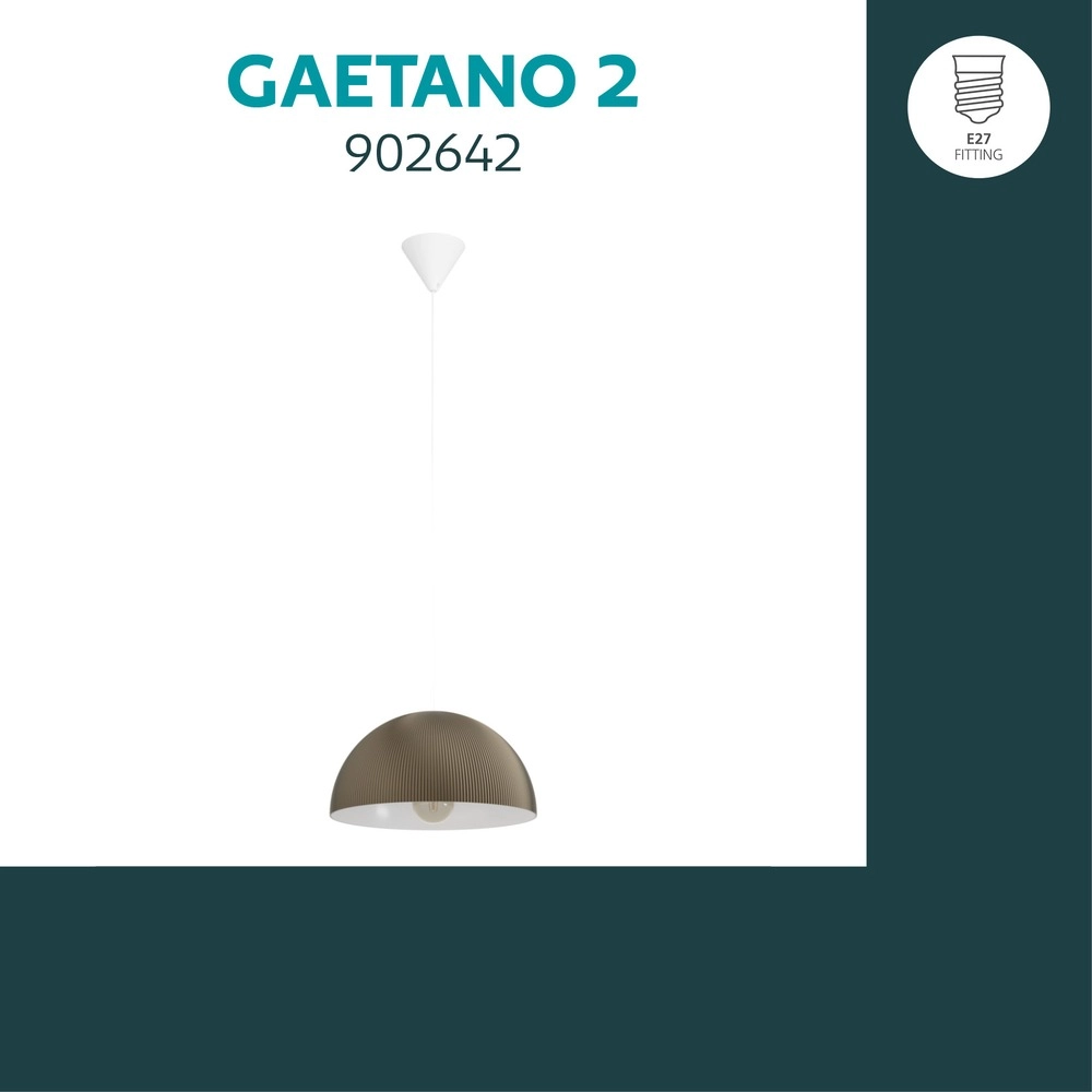 Design hanglamp Gaetano 2 brons met wit Ø 40cm Eglo 9008606391585