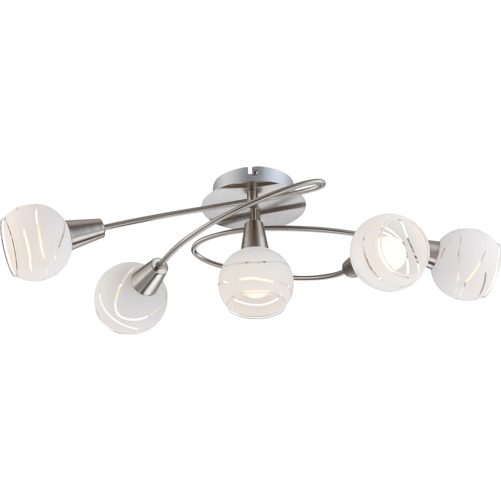 Plafondlamp Elliott 5-lichts nikkel