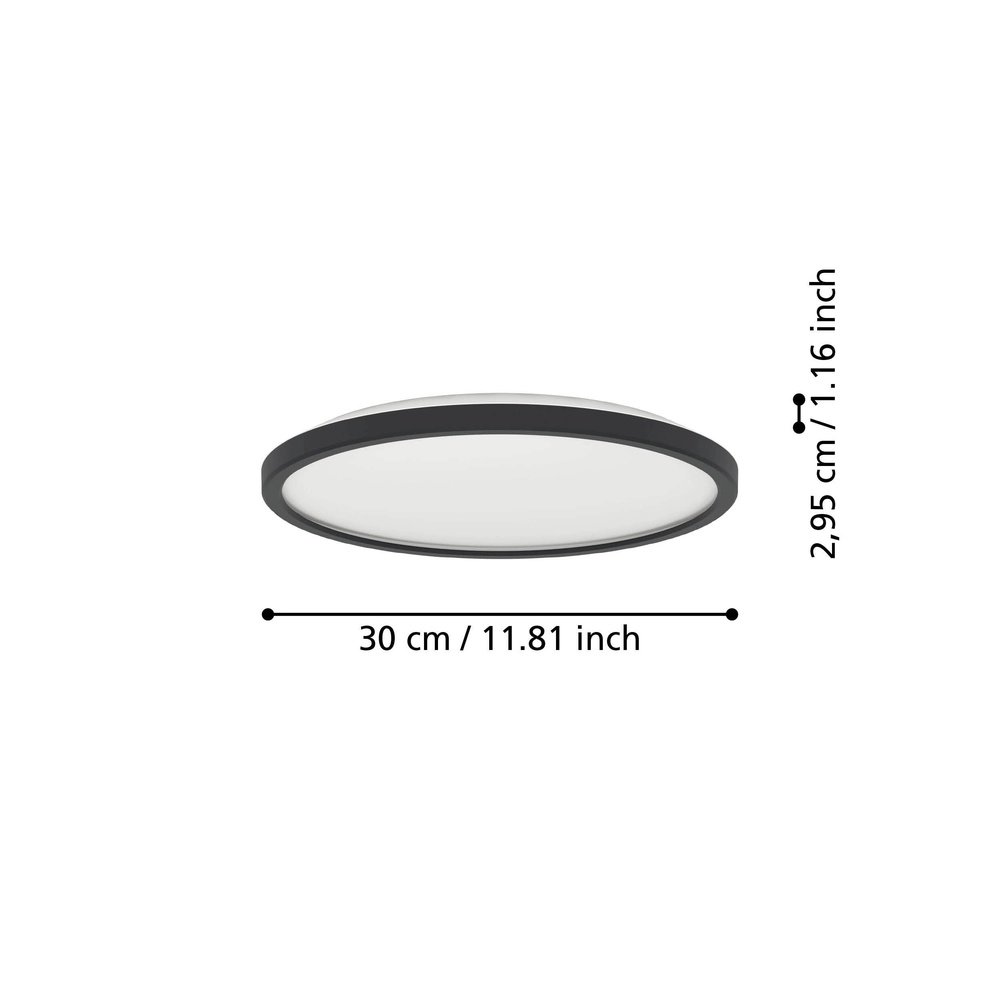 Badkamer plafondlamp Rovito Zigbee - zwart - Ø 30cm Eglo 9008606329847