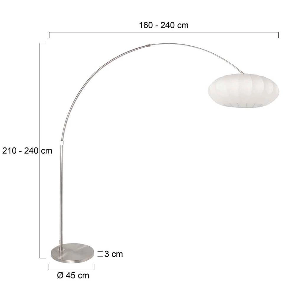 Booglamp Sparkled Light metaal met witte kap Steinhauer 8712746173116