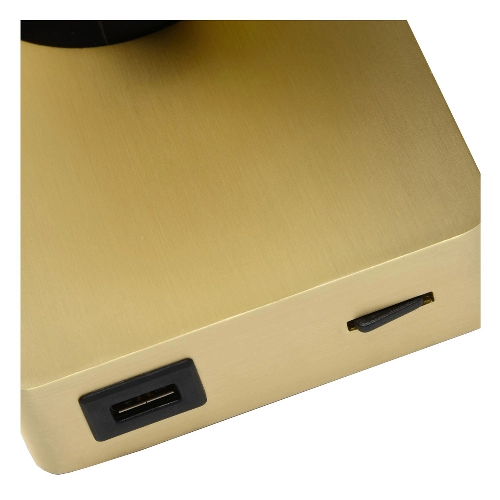 Bedlampje Nigel met USB oplaadpunt goud Lucide 5411212092953