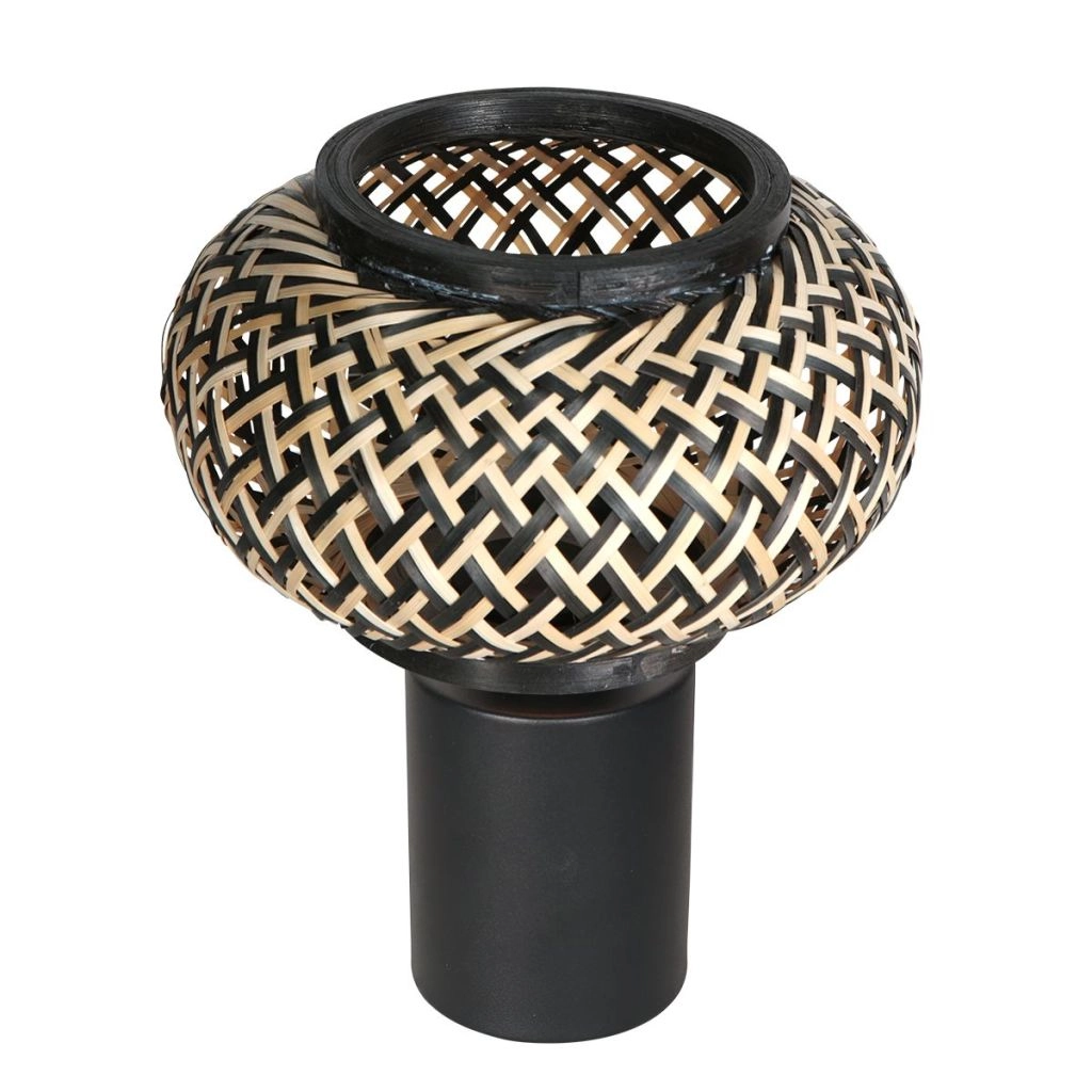 Tafellamp Nox Light met bamboe kap Ø22,5cm
