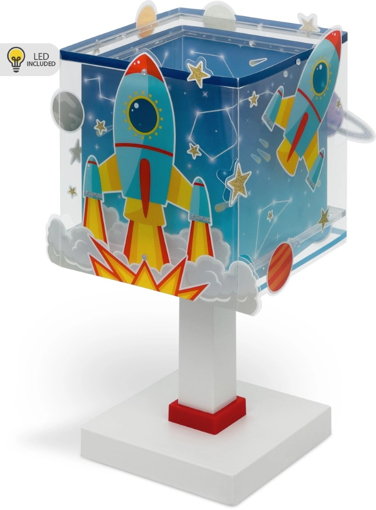 Tafellampje Rocket blauw glow in the dark