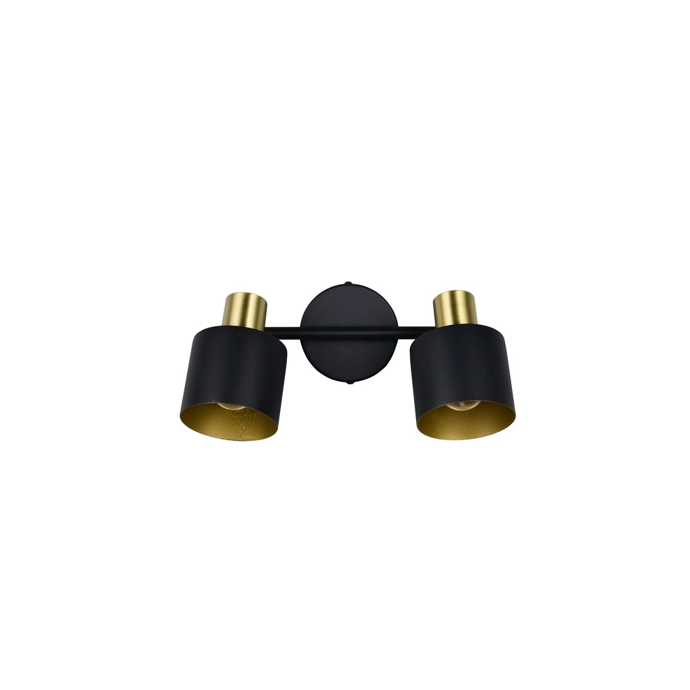 Plafondlamp Eva 2-lichts zwart met goud Trio 4017807654653