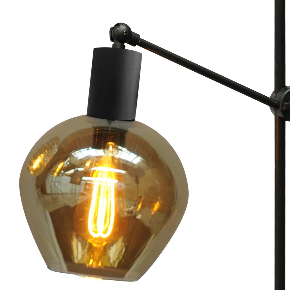 Tafellamp zwart Bounty met blackline glas Masterlight 8718121247885