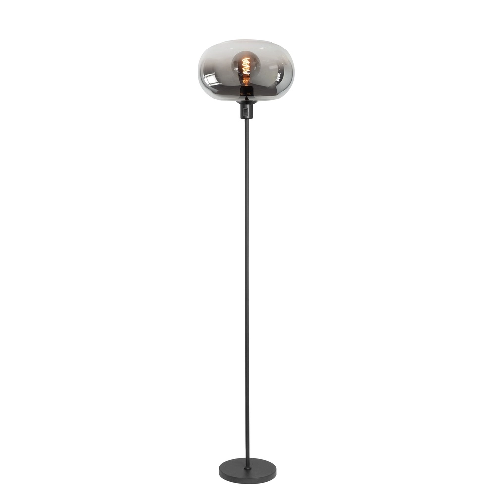 Vloerlamp Bellini zwart met smoke glas Ø 31cm