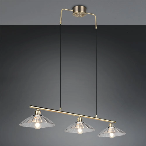 Klassieke hanglamp Eluna 3-lichts oud messing