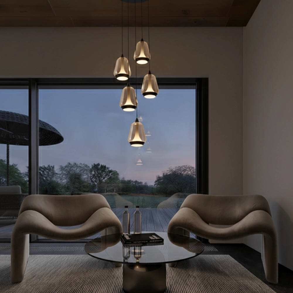 Design hanglamp Alish 5-lichts smoke glas