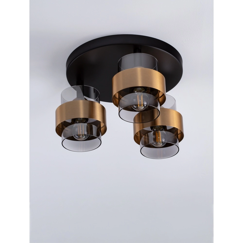 Plafondlamp Sianna Ø 37cm zwart met goud Lyora 5212017445452