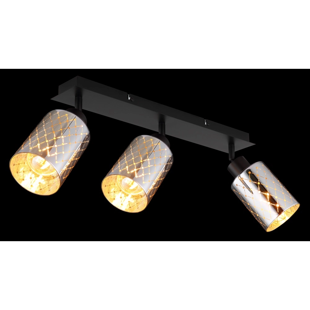 Design plafondlamp Alonso 3-lichts zwart Globo 9007371569250