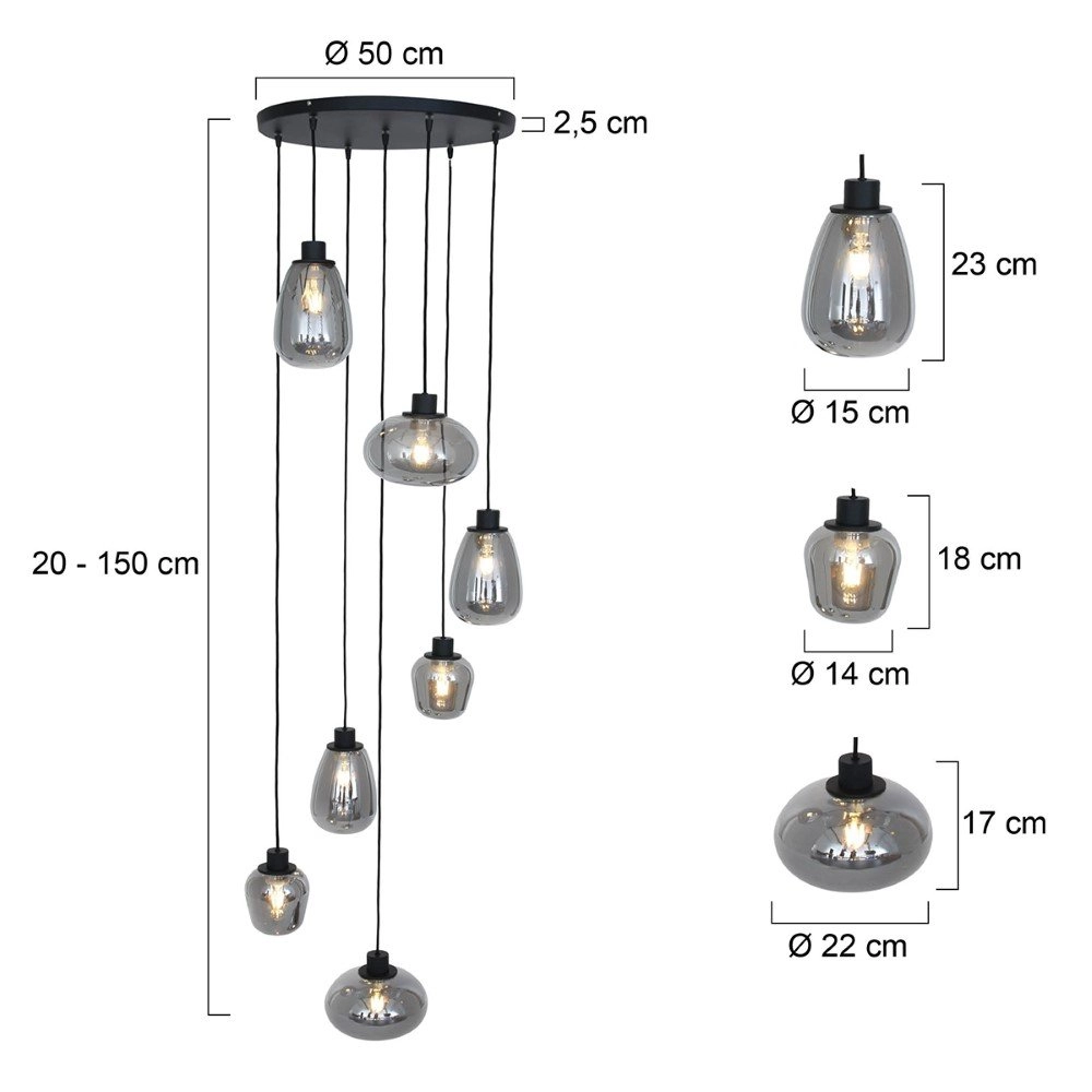 7-lichts hanglamp Reflexion Steinhauer 8712746132588
